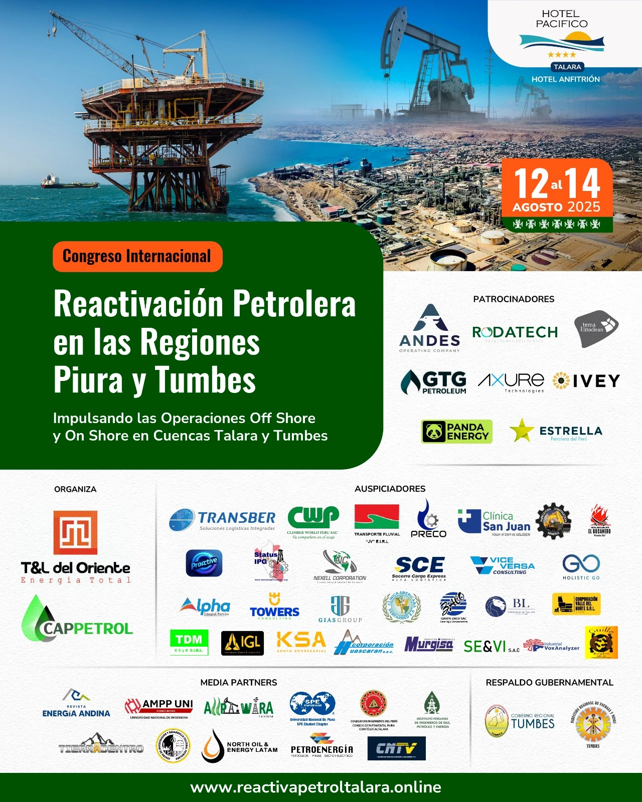 Congreso Internacional Reactivación Petrolera en la Región Piura - 12 al 14 Agosto 2025 - Hotel Pacifico Talara